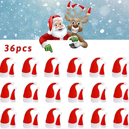 Christmas Mini Santa Hats 36pcs – Wine Bottle & Treat Covers for Festive Crafting