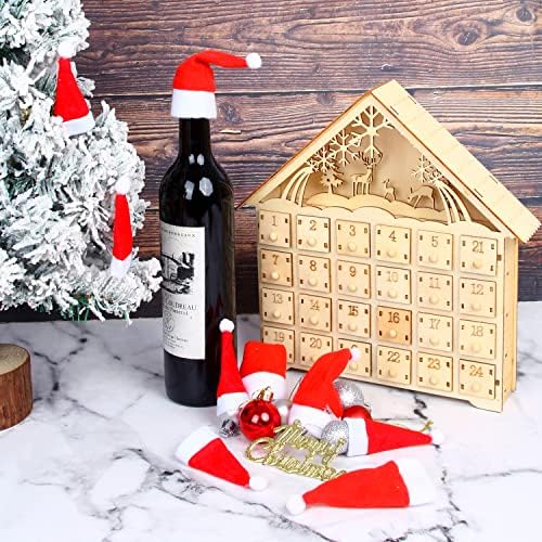 Christmas Mini Santa Hats 36pcs – Wine Bottle & Treat Covers for Festive Crafting
