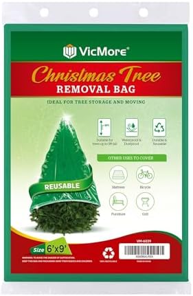 1. VicMore Extra-Large Christmas Tree Disposal Bag – Heavy-Duty Tear-Resistant PE Cover