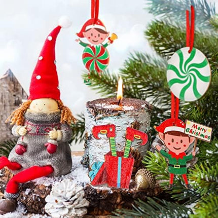36PCS Wooden Elf Ornaments by Bucherry Xmas Tree Hanging Holiday Decorations