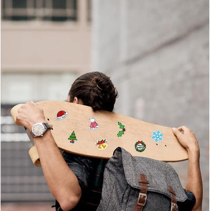 Vintage Christmas Vinyl Stickers 50pcs – No-Duplicate Holiday Decals for Kids