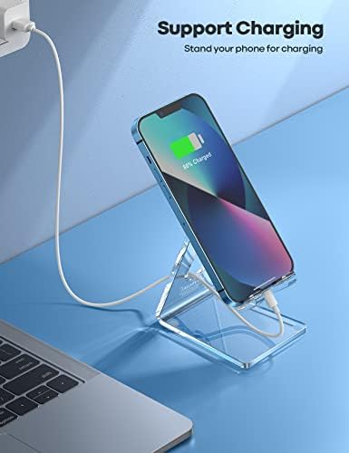 Lamicall Clear Cell Phone Stand – Acrylic Desk Phone Holder for Office & Home
