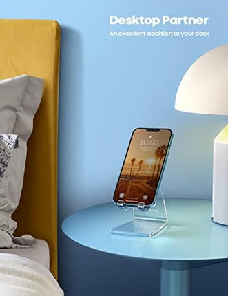 Lamicall Clear Cell Phone Stand – Acrylic Desk Phone Holder for Office & Home