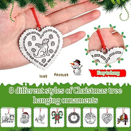 Pewter Christmas Ornament Set 2025 – Zhengmy 8pc Gnomes & Santa Decorations