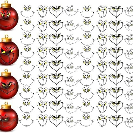 72PCS Xmas Ornament Stickers – Waterproof 3" DIY Tree, Window & Home Décor