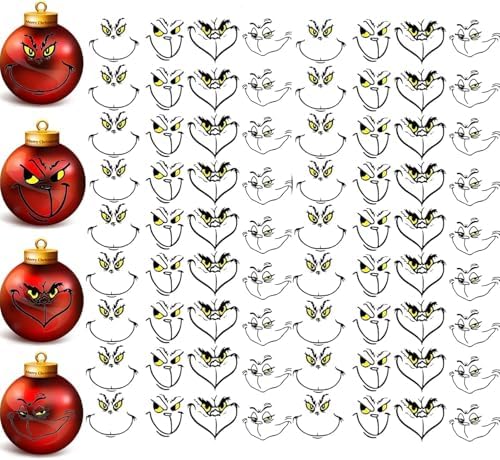 72PCS Xmas Ornament Stickers – Waterproof 3" DIY Tree, Window & Home Décor