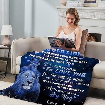 To My Son Flannel Blanket 80x60 – Warm Dad Gift for Birthday or Holidays