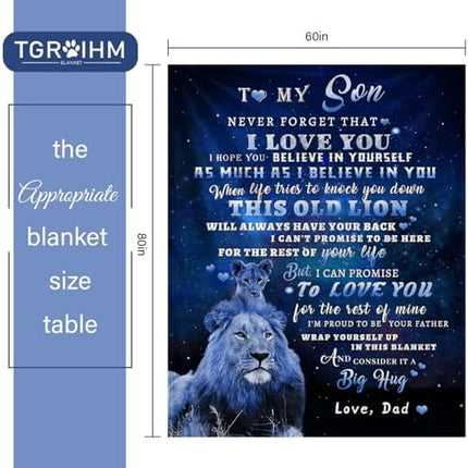 To My Son Flannel Blanket 80x60 – Warm Dad Gift for Birthday or Holidays