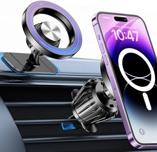 Kaistyle Magnetic Car Phone Holder, Strong MagSafe Dash Mount for iPhone 17–14