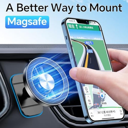Kaistyle Magnetic Car Phone Holder, Strong MagSafe Dash Mount for iPhone 17–14