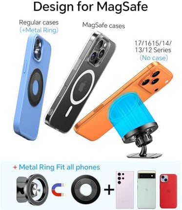 Kaistyle Magnetic Car Phone Holder, Strong MagSafe Dash Mount for iPhone 17–14