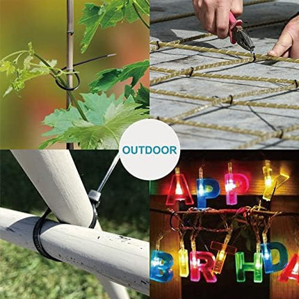 ANOSON Heavy-Duty Zip Ties Set – 400-Pack Black UV-Resistant Wire Ties in 4 Sizes