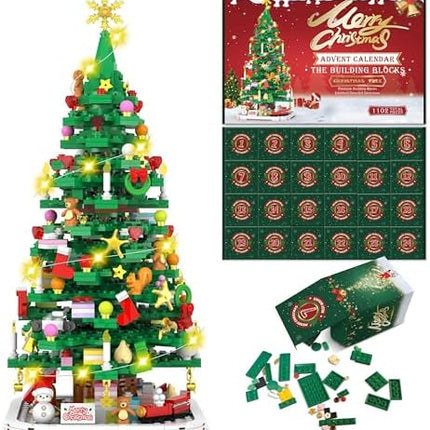 Christmas Tree LED Building Advent Calendar 2025 – 24-Day Holiday Gift Set