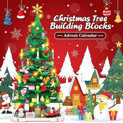 Christmas Tree LED Building Advent Calendar 2025 – 24-Day Holiday Gift Set