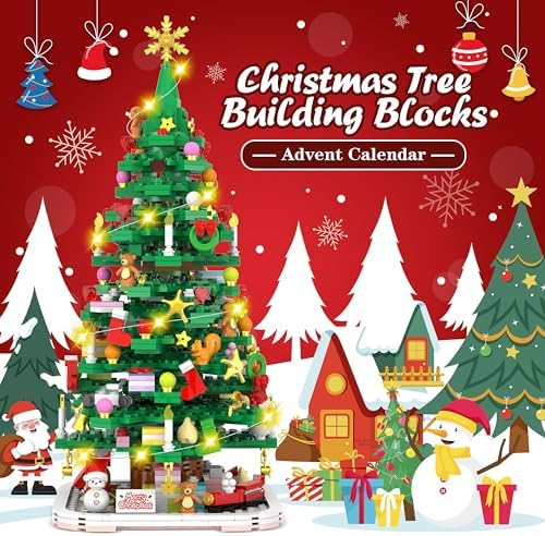 Christmas Tree LED Building Advent Calendar 2025 – 24-Day Holiday Gift Set
