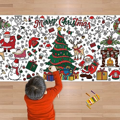 Jumbo Xmas Coloring Tablecloth – 30×72 Paper Craft Poster for Kids & Classroom Fun
