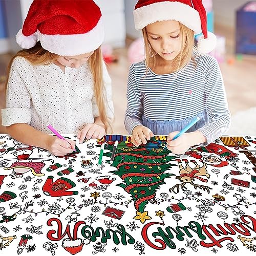 Jumbo Xmas Coloring Tablecloth – 30×72 Paper Craft Poster for Kids & Classroom Fun