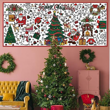 Jumbo Xmas Coloring Tablecloth – 30×72 Paper Craft Poster for Kids & Classroom Fun