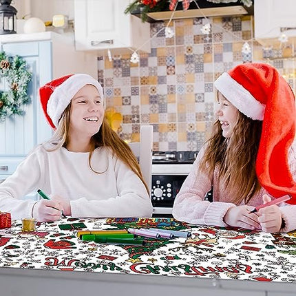 Jumbo Xmas Coloring Tablecloth – 30×72 Paper Craft Poster for Kids & Classroom Fun