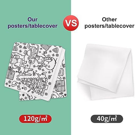 Jumbo Xmas Coloring Tablecloth – 30×72 Paper Craft Poster for Kids & Classroom Fun