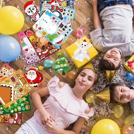 24PCS Kids Christmas Stickers – Make-A-Face Full Body Holiday Craft Pack