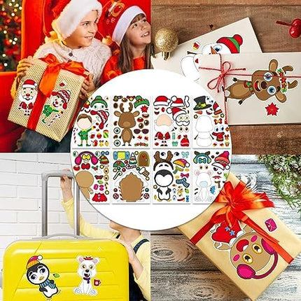 Christmas Stickers for Kids – 32 Sheets DIY Character Faces Party Favors