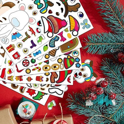 Christmas Stickers for Kids – 32 Sheets DIY Character Faces Party Favors
