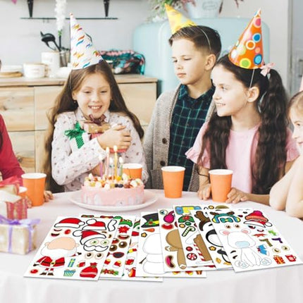 Christmas Stickers for Kids – 32 Sheets DIY Character Faces Party Favors