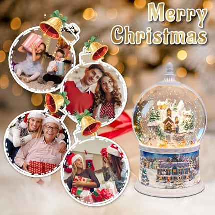 Deluxe 10.2" Lighted Christmas Snow Globe Carousel with 8 Songs & Timer Feature