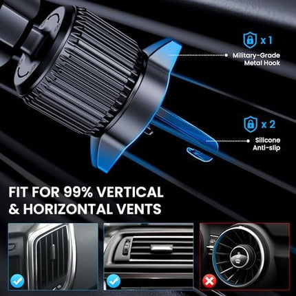 Universal Car Phone Mount, Strong Suction Dashboard Vent Windshield Holder