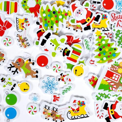 168PCS Christmas Foam Stickers – Self-Adhesive Craft Stickers for Kids
