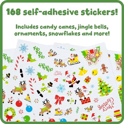 168PCS Christmas Foam Stickers – Self-Adhesive Craft Stickers for Kids