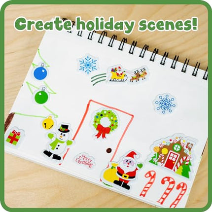 168PCS Christmas Foam Stickers – Self-Adhesive Craft Stickers for Kids