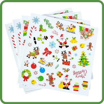 168PCS Christmas Foam Stickers – Self-Adhesive Craft Stickers for Kids