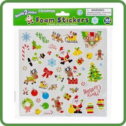 168PCS Christmas Foam Stickers – Self-Adhesive Craft Stickers for Kids