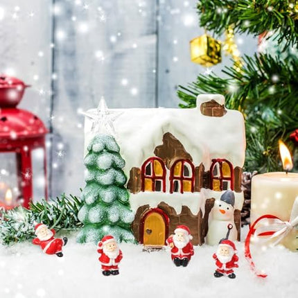 Mini Santa Ornament Set – 12 Mixed-Style Resin Figures for Holiday Home Décor