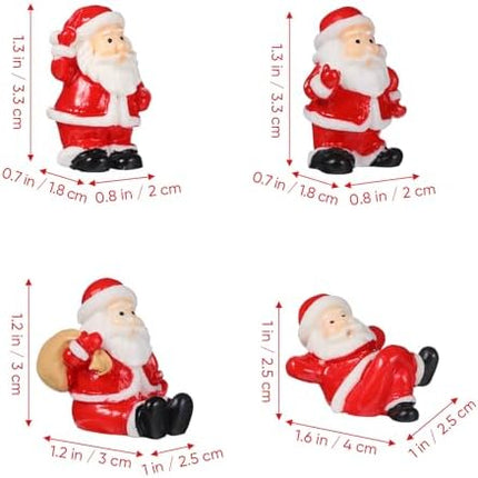Mini Santa Ornament Set – 12 Mixed-Style Resin Figures for Holiday Home Décor