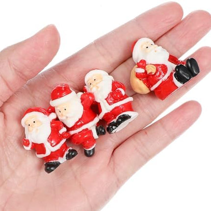 Mini Santa Ornament Set – 12 Mixed-Style Resin Figures for Holiday Home Décor