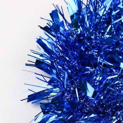 Metallic Blue Tinsel Garland – 33FT Holiday Parade & Celebration Decor