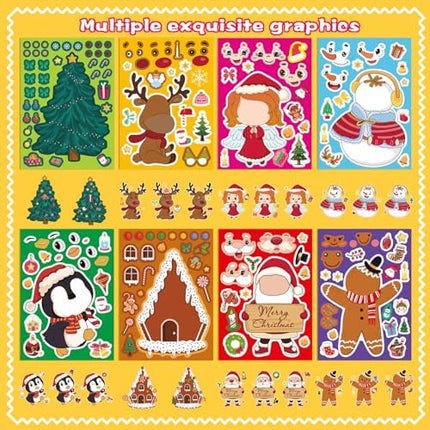 Kids’ Christmas Sticker Set 24PCS – Create Your Own Faces for Crafts & Fun