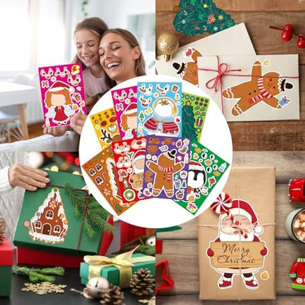 Kids’ Christmas Sticker Set 24PCS – Create Your Own Faces for Crafts & Fun