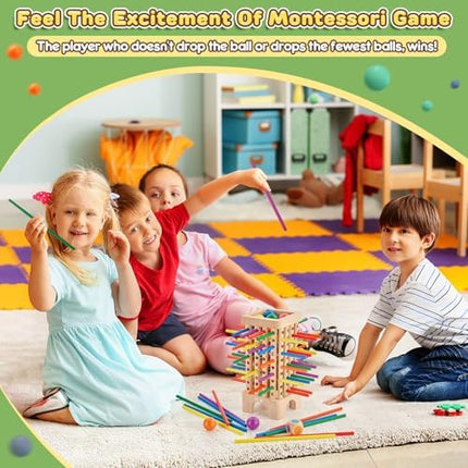 Montessori Wooden Board Game – 42-Color Stick Math & Counting Toy for Kids 3+