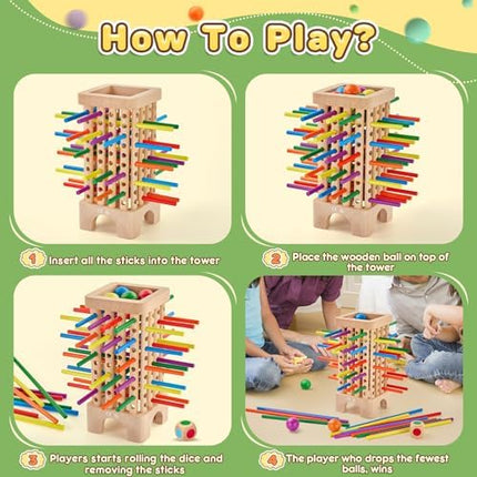 Montessori Wooden Board Game – 42-Color Stick Math & Counting Toy for Kids 3+
