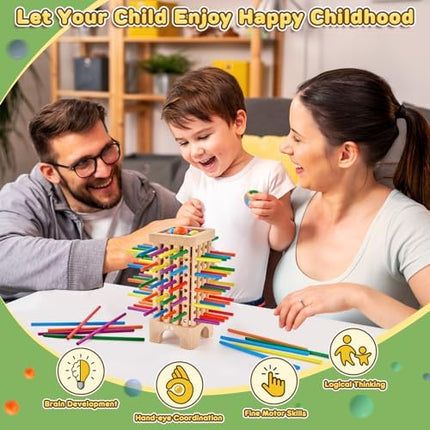 Montessori Wooden Board Game – 42-Color Stick Math & Counting Toy for Kids 3+