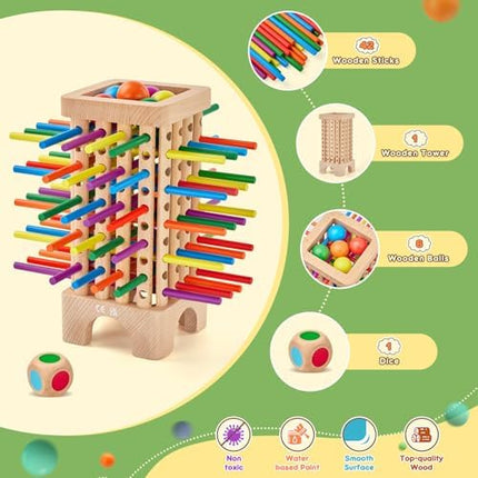 Montessori Wooden Board Game – 42-Color Stick Math & Counting Toy for Kids 3+