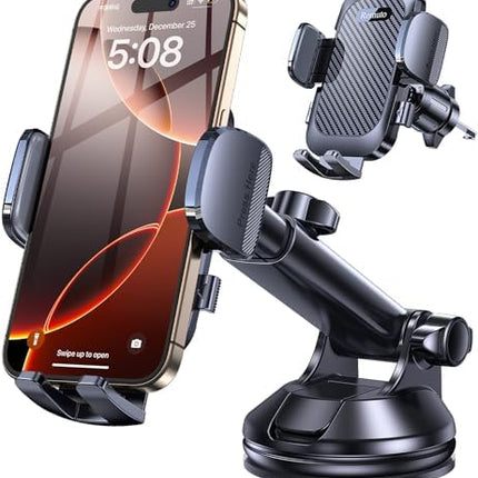 Romuto Universal Car Phone Holder, Super Suction Mount for iPhone 17/16 & Garmin GPS