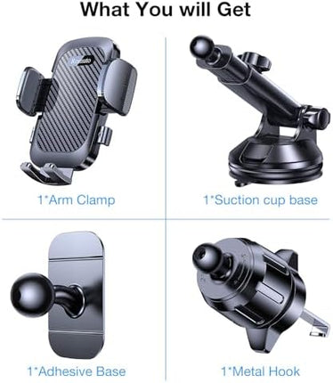 Romuto Universal Car Phone Holder, Super Suction Mount for iPhone 17/16 & Garmin GPS