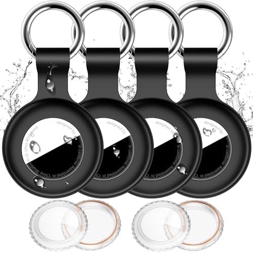 Durable Airtag Holder with Keychain, Waterproof Anti-Scratch Case for Keys, Bags & Pets