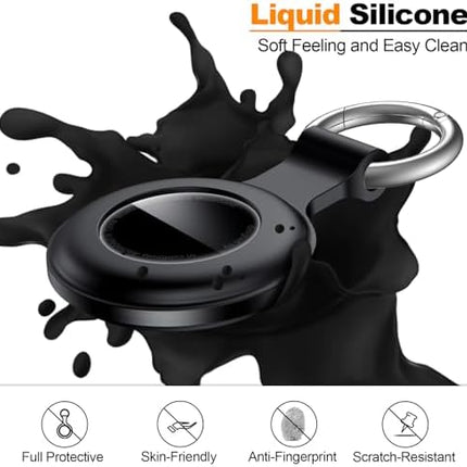 Durable Airtag Holder with Keychain, Waterproof Anti-Scratch Case for Keys, Bags & Pets