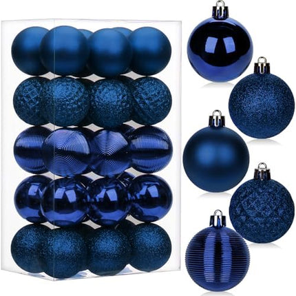 30 PCS Navy Blue Shatterproof Christmas Tree Ball Ornaments – 2" Xmas Decoration Set